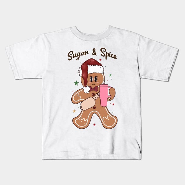 Sugar and spice Gingerbread man Kids T-Shirt by MZeeDesigns